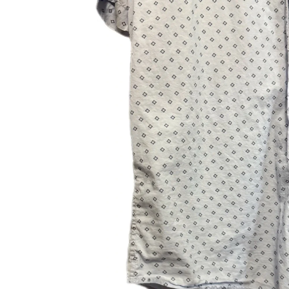 Banana‎ Republic Button Down Shirt Mens M Blue Excellent Geometric Short Sleeve